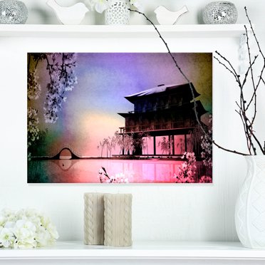 Rural Landscape with Flowers - Landscape Painting Canvas Print