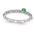thumbnail image 1 of Bague en Argent Sterling Stackable Expressions Émeraude Créée Pierre Unique Taille 7, 1 of 3