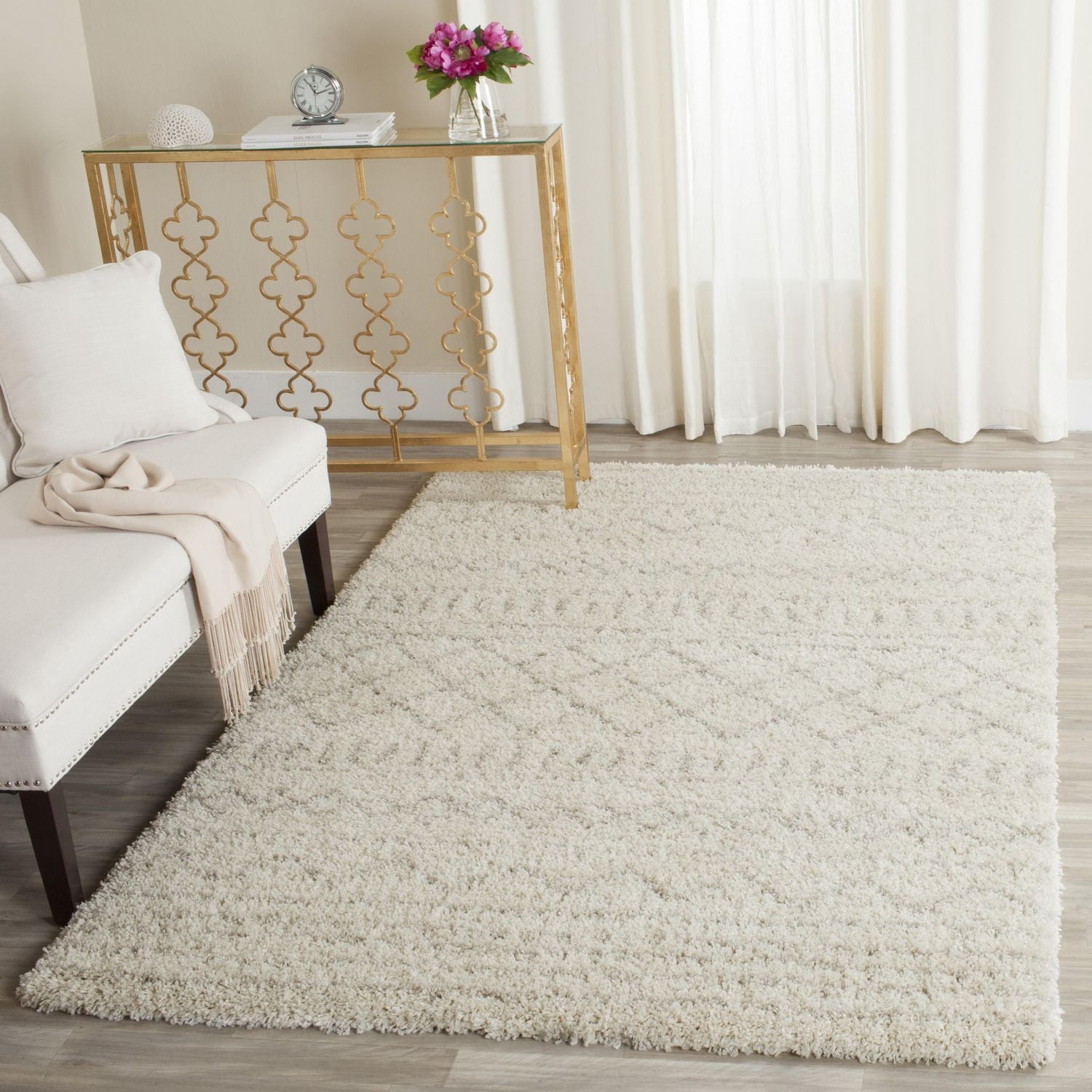 Safavieh Arizona Teagan Geometric Stripes Shag Area Rug
