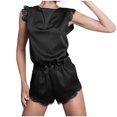 thumbnail image 1 of RKSTN Ensembles de Pyjama pour Femmes 2 Pcs Pyjamas à Manches Courtes Pyjamas Courts Décontractés Vêtements de Maison Pyjamas Doux et Confortables, 1 of 5