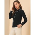 thumbnail image 4 of INSPIRE CHIC Women's Peter Pan Collar Work Blouse Puff Sleeve Button Down Shirt, 4 of 6