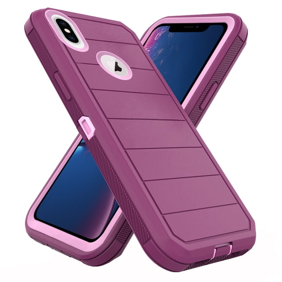 Asuwish Phone Case for iPhone Xs Max 6.5 inch Hybrid Rugged Shockproof Hard Protective Drop Proof Full Body Heavy Duty Mobile Cell Cover i X XR Xsmax 10xs Xmax 10xs 10s 10 Plus Xmaxs Women Men Purple