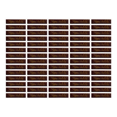 Chocolatree "Happy Birthday" Dark Chocolate Decoration, Professional 61% Bittersweet Cocoa Artisanal Garnish, 420/Case