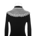 thumbnail image 3 of INSPIRE CHIC Detachable Fake Collar, Semi-Sheer Embroidery Mini Cape Neck Ruff for Blouse White-1(No Back Slit), 3 of 5
