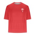 thumbnail image 4 of T-shirts pour Hommes Imprimés Palmier Graphiques T-Shirts Décontractés Été Plage Hawaïenne Manches Courtes Col Rond, 4 of 4
