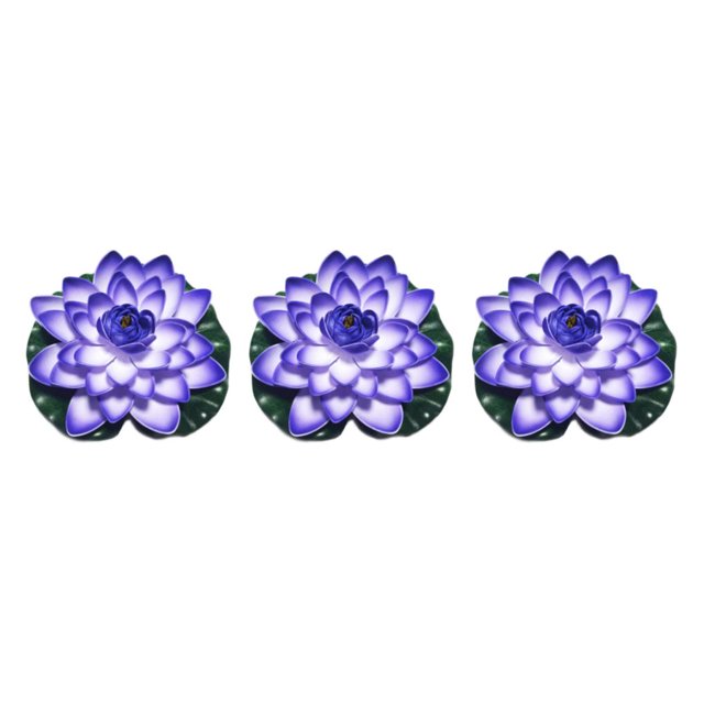 QualitChoice Artificial Lotus Replacement Simulation Outdoor Garden Park Pond Pool Photography Fake Water Flower Decor Blue 3PCS