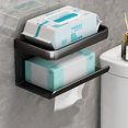 thumbnail image 4 of Tissue Holder Portable User-friendly Minimalistic Multipurpose Convenient Place Small Items Aluminum Wall-mounted Punch-free Tissue Box Holder Rack for Bathroom, 4 of 8