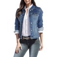 thumbnail image 1 of Bmisegm Women's Denim Jacket New Slim Fit Jacket Womens Denim Jacket Blue S, 1 of 5