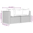 thumbnail image 4 of vidaXL Garden Corner Sofas with Cushions 2 pcs Grey Poly Rattan, 4 of 5