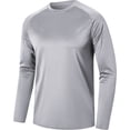 thumbnail image 1 of HAiming Men's Tee Shirts Long Sleeve Lightweight Breathable Solid Color Crew Neck Casual Sports Tops, 1 of 2