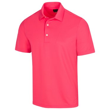Greg Norman Golf Men's Freedom Micro Pique Polo Shirt, X-Large Coral Sunset