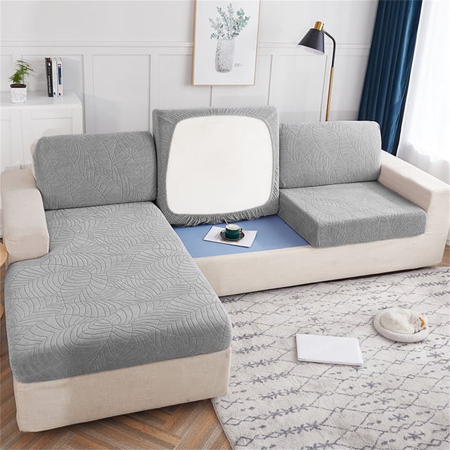 Sofa Cover Double Size Grass Green Sofa Cushion Cover Tight-Fitting Fiber Seat Protector for Living Room(1Pcs) Rkxzt