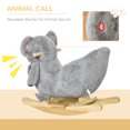 thumbnail image 4 of Qaba Jouet en Peluche Cheval à Bascule en Forme de Koala avec Poupée Gantée Sons Réalistes pour Enfant 18-36 Mois Gris, 4 of 9