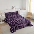 thumbnail image 3 of Erosebridal Ensembles de Literie à Fleurs Damassées Violettes pour Lit Simple avec Couette, Insert de Couette Rétro Boho, Décor Hippie Tribal, Réversible, 3 of 7