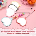 thumbnail image 4 of Uxcell 3 Pack Beadable Mirrors with Handle, 6.4 Inch Long Heart Shape Bead Mirror Bars Removable for DIY Crafts(Navy Blue), 4 of 7