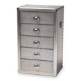 thumbnail image 1 of Baxton Studio Davet Mid-Century 5-Drawer Metal Accent Chest in Silver, 1 of 9