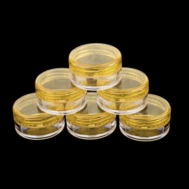 Baohd 50pcs Empty Round Makeup Jar Pot Travel Cream Powder Cosmetic Container Case Yellow