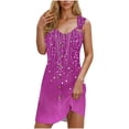 thumbnail image 2 of Ovzne Robes pour Femmes Robe pour Femme Robe de Vacances Printemps et Été à Boutons Col en V avec Bretelles Robe Grande Taille Imprimée en Liquidation, 2 of 6