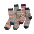 thumbnail image 2 of 100% Wool Socks 5 Pairs Mans Knit Printed Warm Wool Socks, 2 of 9