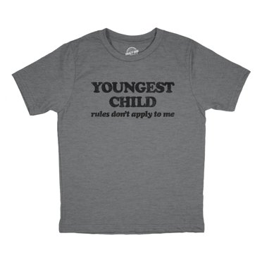 Crazy Dog T-Shirt Jeunesse le Plus Jeune Enfant les Règles Ne s'Appliquent Pas à Moi Drôle Sarcastique Humour Frère et Sœur Graphique Nouveauté pour Enfants (Gris Chiné Pâle) - L