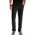 thumbnail image 4 of WEIYLL Mens Pants Casual Elastic Waist Adjustable Drawstring Black Trousers Size XXL, 4 of 6