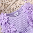 thumbnail image 4 of GPOECD Baby Girls Ribbed Bowknot Romper Headband Set Sleeveless Summer Baby Outfit with Breathable Design Sleeveless Rompers for Babies 1-18 Months Purple-d,9-12 Months, 4 of 9