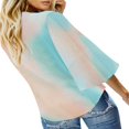 thumbnail image 3 of CHUANK Women‘s Button Down V Neck Tops Ruffled 3/4 Sleeve Tie Knot Front Blouses White Sizes S-2XL, 3 of 3