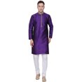 thumbnail image 1 of Kurta Pyjama pour Homme Vêtements Inde Mariage Fête (Violet, 3TG), 1 of 5