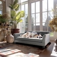 thumbnail image 3 of Wisfor Grand Canapé-Lit pour Chien Extra Grand en Cuir Microfibre de Luxe, Canapé Surélevé pour Animal, Lit de Détente, 3 of 9