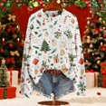 thumbnail image 2 of WZXFASHION Chandails de Noël pour Femmes 2025 Col Rond Vacances d'Hiver Mignons Chandails Économies du Printemps Liquidation Chandail à Capuchon à Fermeture Éclair Intégrale, 2 of 8