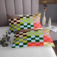 thumbnail image 3 of Erosebridal Checkered Gingham Coverlet Set Twin, Rectangle Geometry Bedding Set, Teens 2pcs, 3 of 5