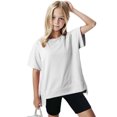 thumbnail image 5 of Plebaso T-shirts Surdimensionnés pour Garçons Filles Manches Courtes Décontractés T-Shirts Unis Enfants Col Rond Hauts Légers, 5 of 5