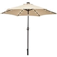 thumbnail image 3 of Gymax 9 ft Patio Table Market Umbrella Yard Outdoor w/ Solar LED Lights Beige, 3 of 8