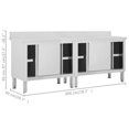 thumbnail image 4 of vidaXL Work Tables with Sliding Doors 2pcs 200x50x(95-97)cm Stainless Steel, 4 of 5