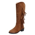 thumbnail image 2 of Styesk Bottes pour Femmes Bottes à Talons Hauts pour Femmes Mi-Mollet Bout Rond Bottes de Couleur Unie Chaussures Décontractées Bottes de Travail pour Femmes, 2 of 9