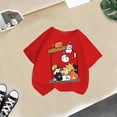 thumbnail image 2 of GDREDA Filles Taille Petite Vêtements Enfants Filles Mignon Imprimé Graphique Col Rond Manches Courtes Tee Été Décontracté T-Shirt Rouge,11-12ans, 2 of 4
