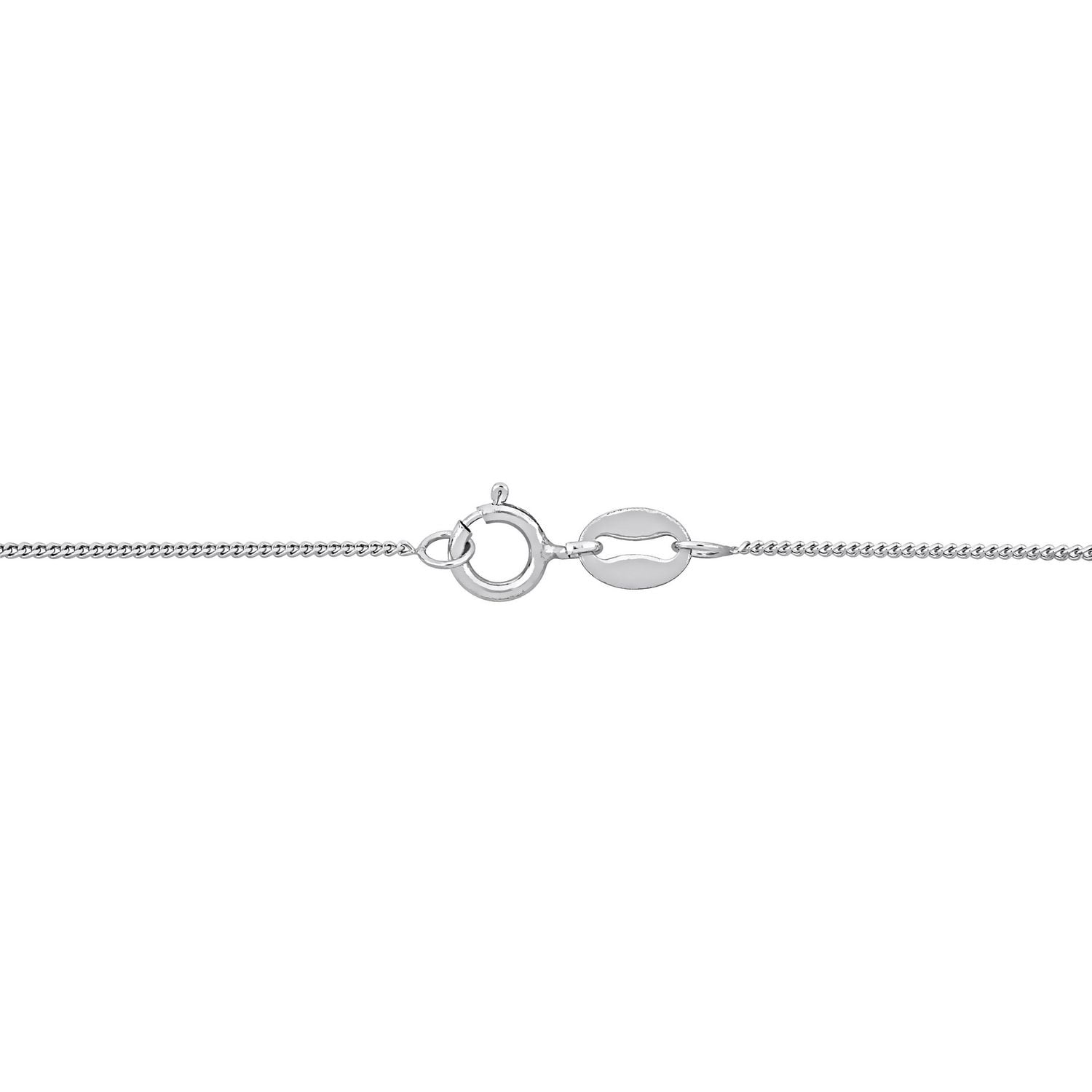 Miabella Platinum Curb Link Chain Necklace