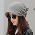 thumbnail image 1 of Bonnet en Coton pour Femmes Épais Chaud Coupe-Vent Simple de Couleur Unie, 1 of 3
