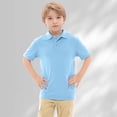 thumbnail image 2 of Enfants Polo pour Garçons Bleu Ciel Chemises d'Uniforme pour Garçons Chemise à Manches Courtes pour Garçon Chemise de Rugby Tenue pour Garçons 10-11 Ans, 2 of 5