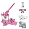 thumbnail image 1 of ChiButtons Kit 25mm (1") Button Maker Badge Press Machine-B400 + 25mm Round Die Moulds + 500 set Pin Button Components + Adjustable Circle Cutter (Pink), 1 of 8