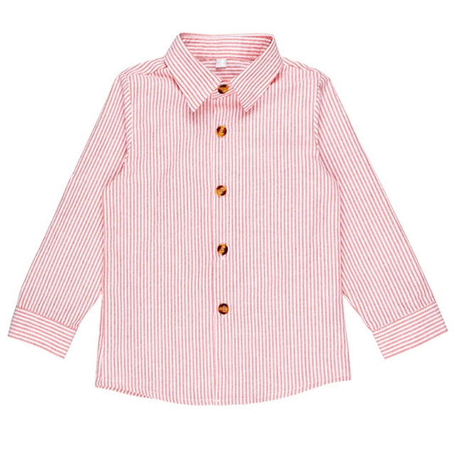 LSLJS Longues Chemises à Manches pour Garçons Tout-Petits Enfants Bébé Chemise Décontractée à Boutons Haut Col Rabattu Chemise Habillée Cadeaux pour Enfants