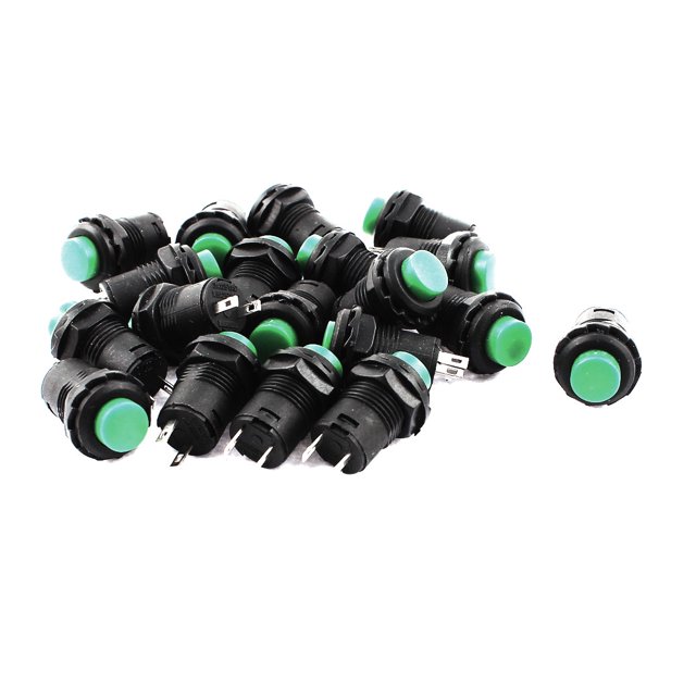 Unique Bargains AC 125V/3A 250V/1.5A Interrupteur à Bouton-Poussoir Sans Bouchon Rond Momentané 19 Pcs