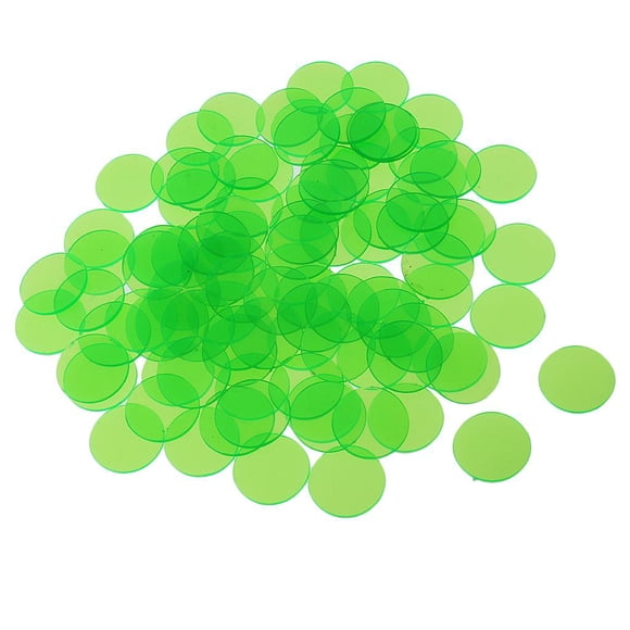 100pcs Bingo Chips Transparent Counting Chips Markers Counters Games Green