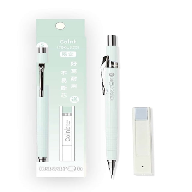 LNGOOR 1pc Letter Graphic Mechanical Pencil & 1pc Refill Cute Easy To Write Pencil For School Student Office