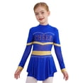 thumbnail image 1 of iiniim Enfants Filles Paillettes Uniforme de Cheerleading Tenue de Cheerleader Robe de Danse Scintillante Justaucorps Performance Tenue de Danse Royal 16, 1 of 7