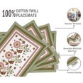 thumbnail image 4 of Vargottam Placemats- Placemat For Dining Table, Set Of 4- Printed & Reversible CottonNapkin-IndoorPlacematsFor Home & Kitchen Dining Table- Asian Block (White & Green), 4 of 5
