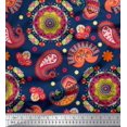 thumbnail image 1 of Soimoi polyester Crepe Fabric Mandala & Paisley Ethnic Print Fabric by Yard 52 Inch Wide, 1 of 3