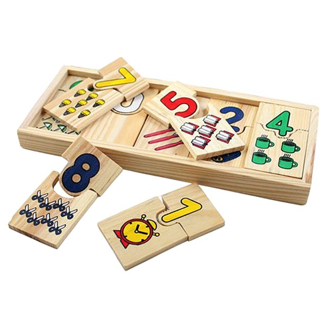 Self-Correcting Number Puzzles Developmental Toys Wooden 20 Pieces, Great Gift