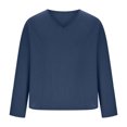 thumbnail image 3 of GigrtiJin Mens Long Sleeve T-Shirt Casual Fall V Neck Solid Color Tops Blouses Plus Size Basic Pullover Undershirt, 3 of 6