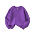 thumbnail image 1 of PMVFHDE Chandail à Manches Longues pour Filles, Col Rond Décontracté, Côtelé, Coupe Ample, Violet, 3-4 Ans, 1 of 3